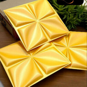 🧩 3D Wall Panels | Modern Geometric Design | Yellow Finish