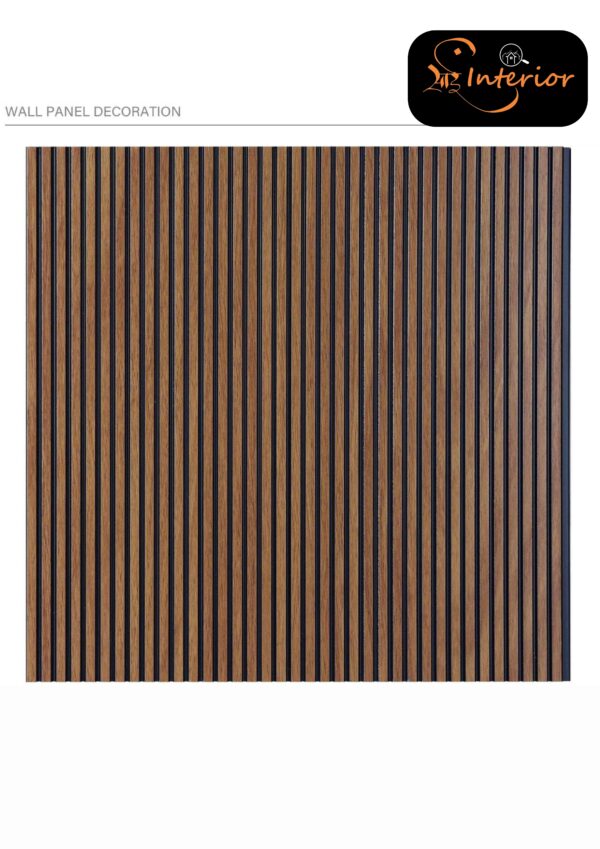 Natural Wood Finish with Black Grooves