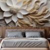 3D Serene White Flower Wallpaper UV Marble Sheet - Image 2
