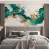 Mint Green Alcohol Ink Abstract Glass Wall - Image 2